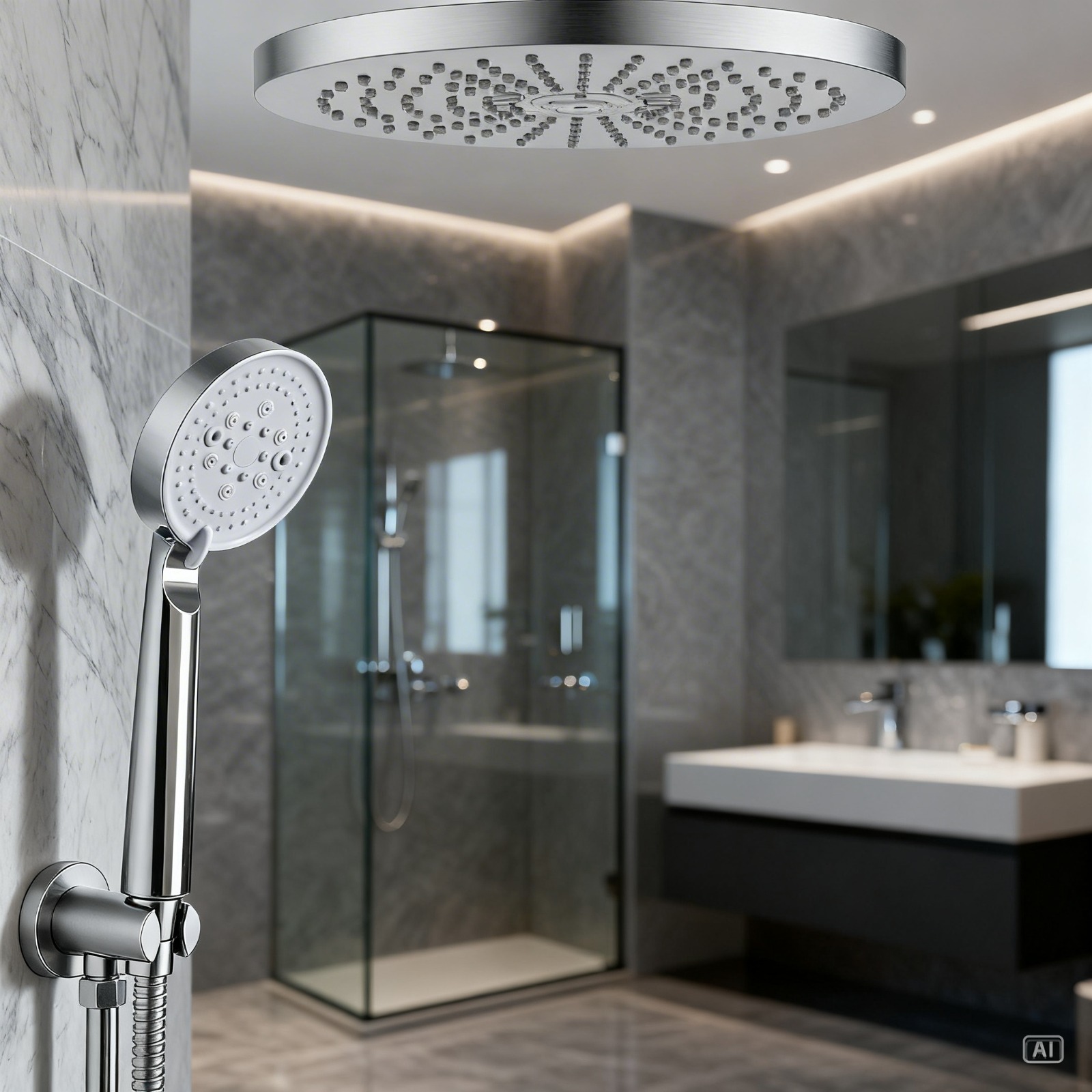 Vista 3 de Ducha Premium con Manguera Flexible